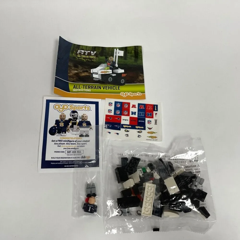 AYO Sports Figure ATV All-Terrain Vehicle Blocks Stickers Instructions - Sealed